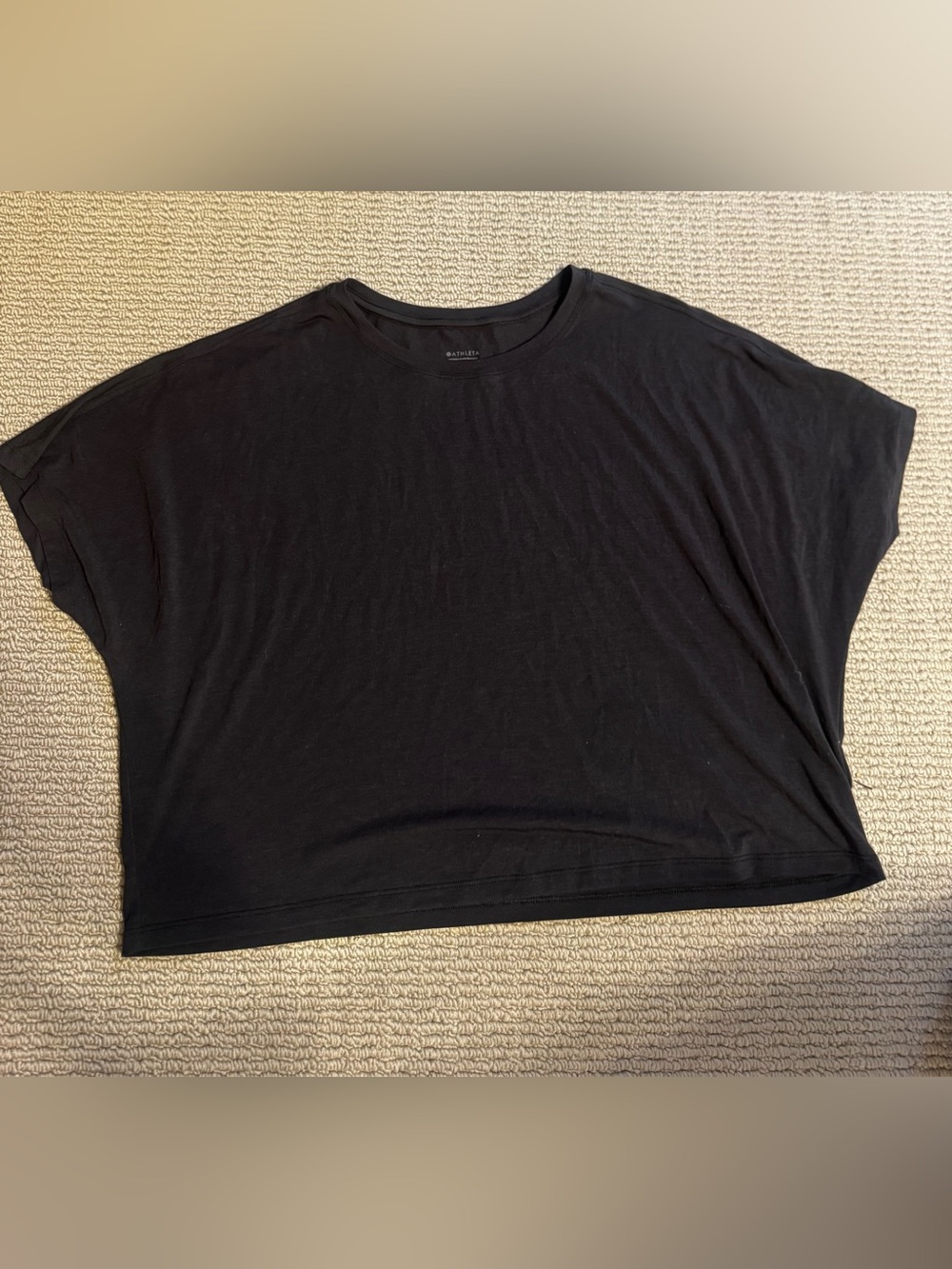 Athletica Black Boxy Crewneck Top